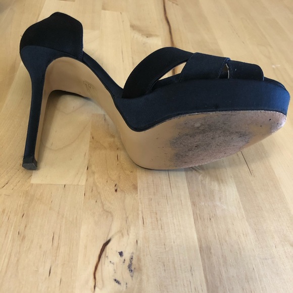 Charles David Black Satin Seduction Platform Heels - Picture 7 of 8